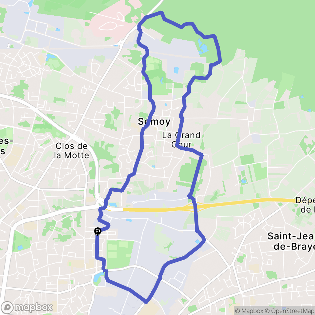 Orléans : carte du parcours de randonnée - France