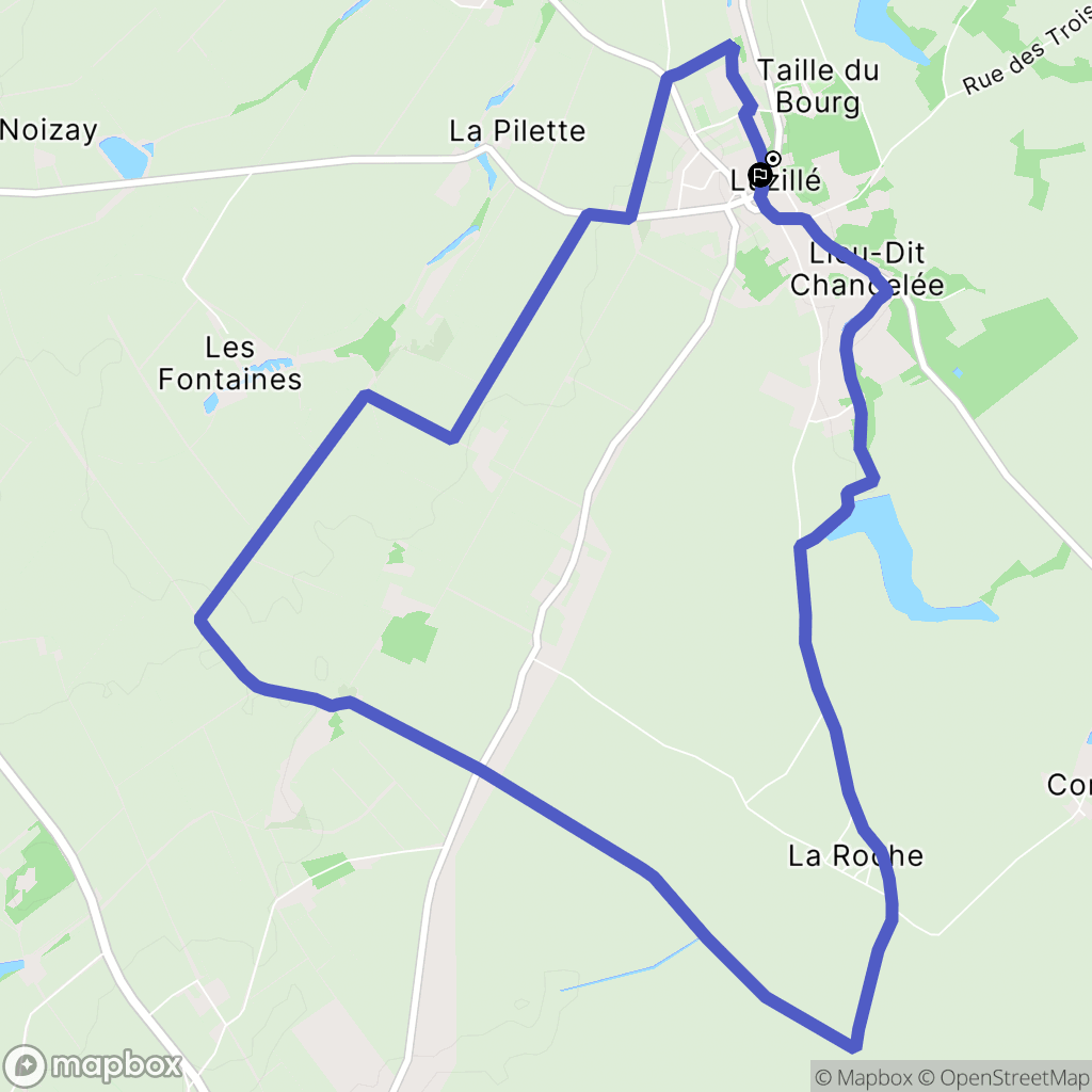 Luzillé : carte du parcours de randonnée - France