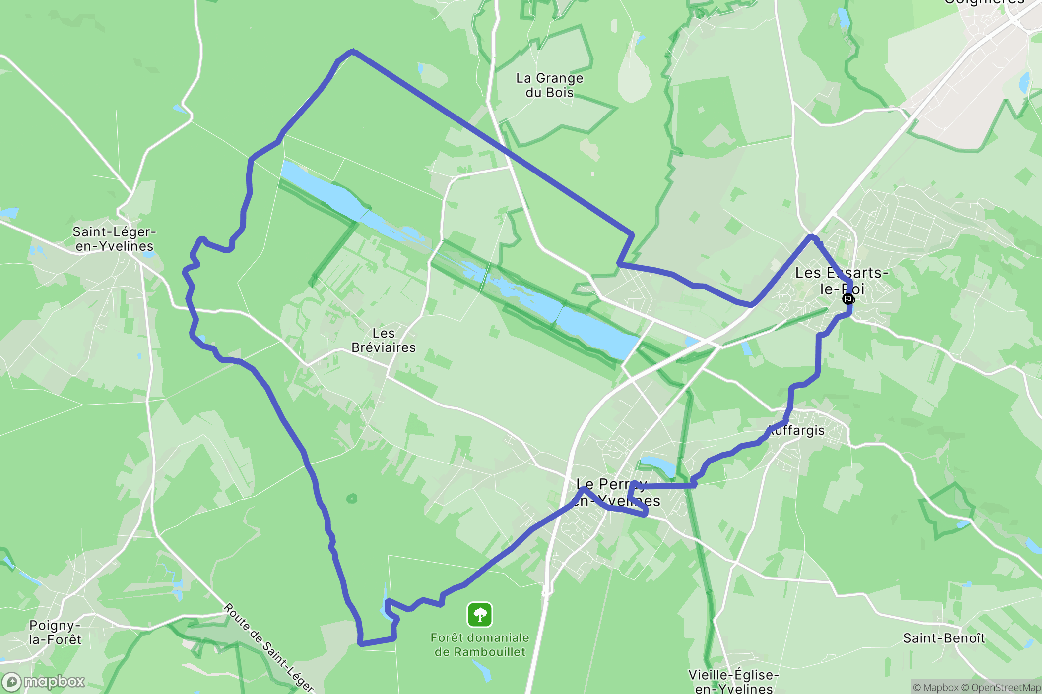 Les Essarts-le-Roi : carte du parcours de randonnée - France