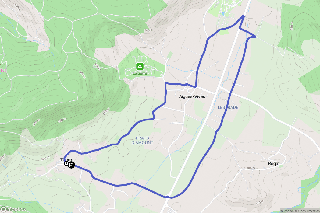 Tabre : carte du parcours de randonnée - France