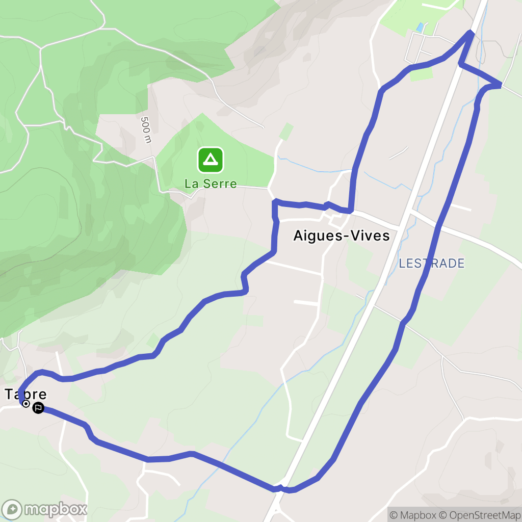 Tabre : carte du parcours de randonnée - France