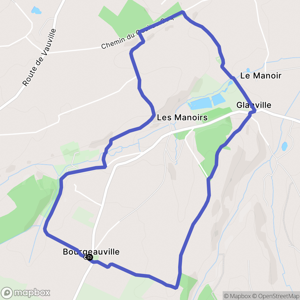 Bourgeauville : carte du parcours de randonnée - France
