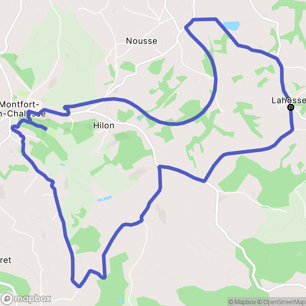 Lahosse : carte du parcours de randonnée - France