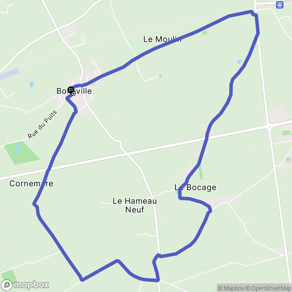 Bolleville : carte du parcours de randonnée - France