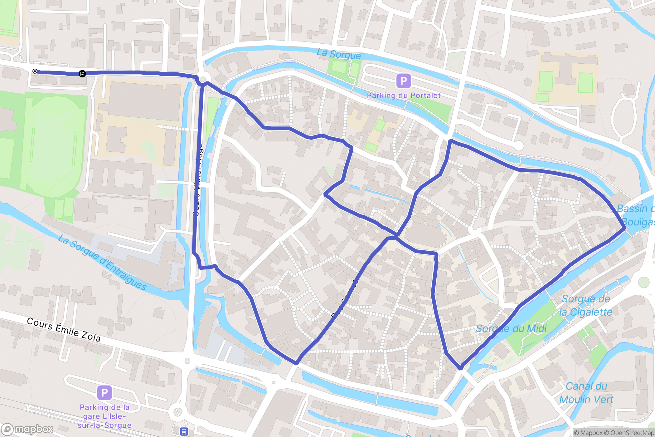 L'Isle-sur-la-Sorgue : carte du parcours de randonnée - France