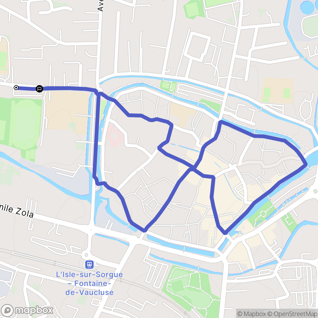 L'Isle-sur-la-Sorgue : carte du parcours de randonnée - France