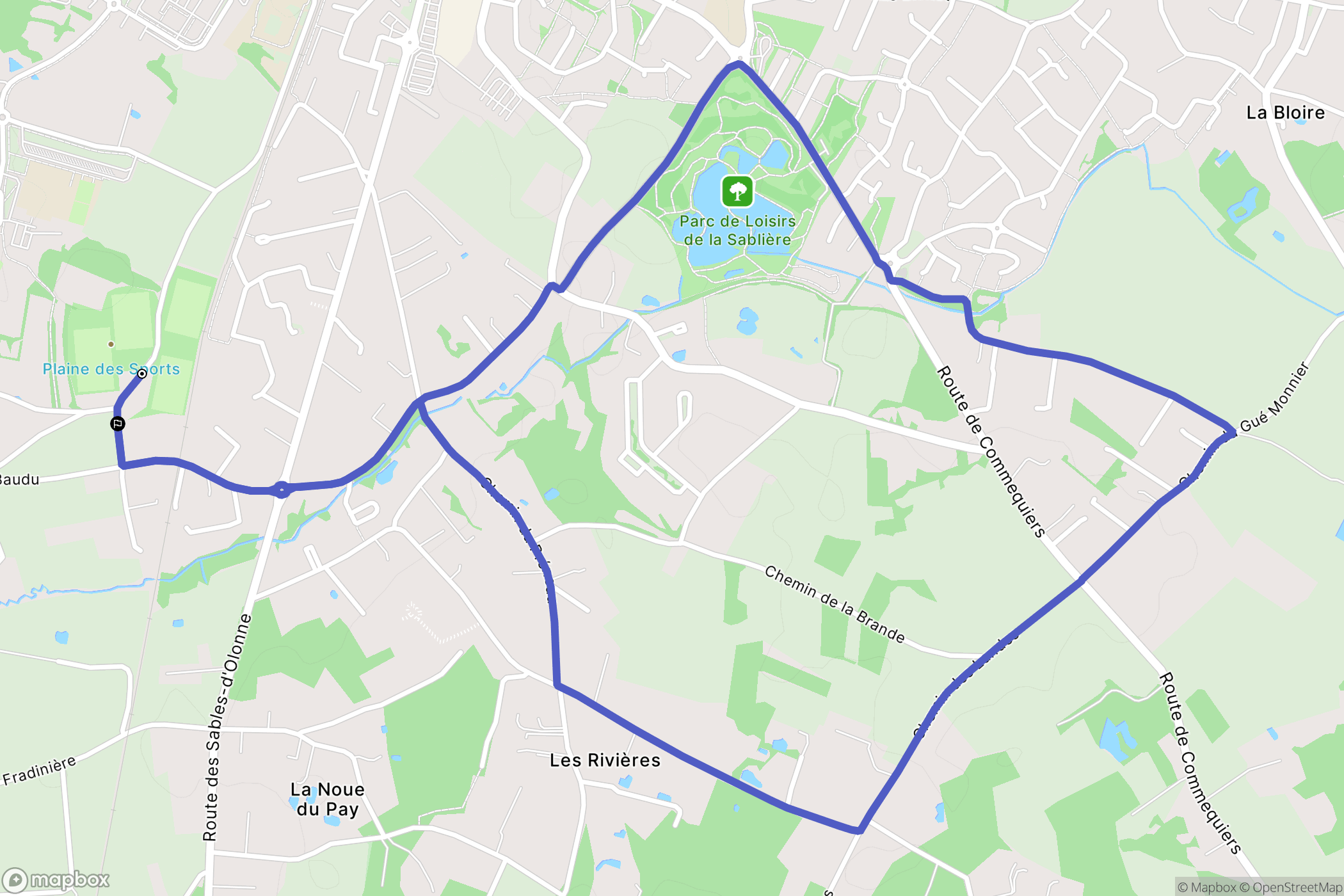 Challans : carte du parcours de randonnée - France