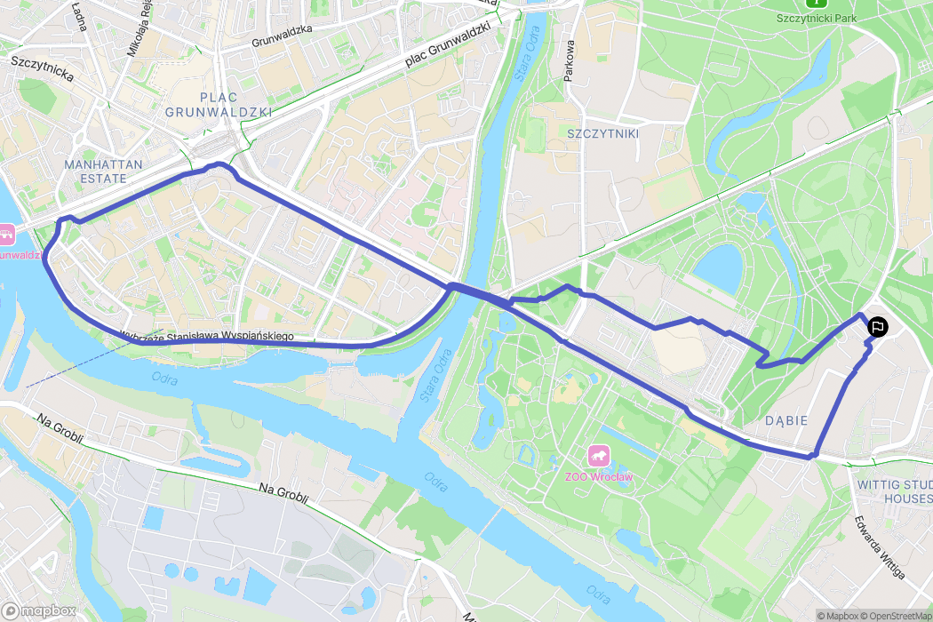 Wrocław: mapa trasy - Poland