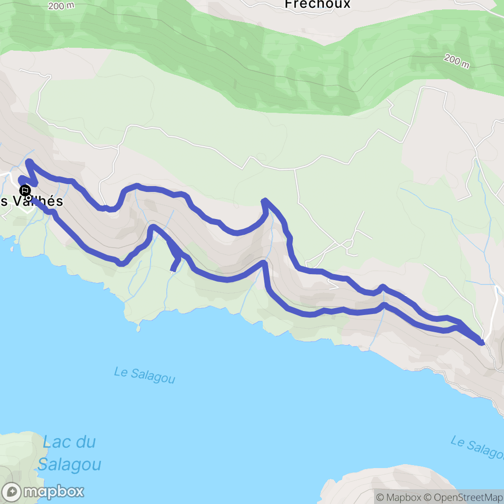 Celles : carte du parcours de randonnée - France