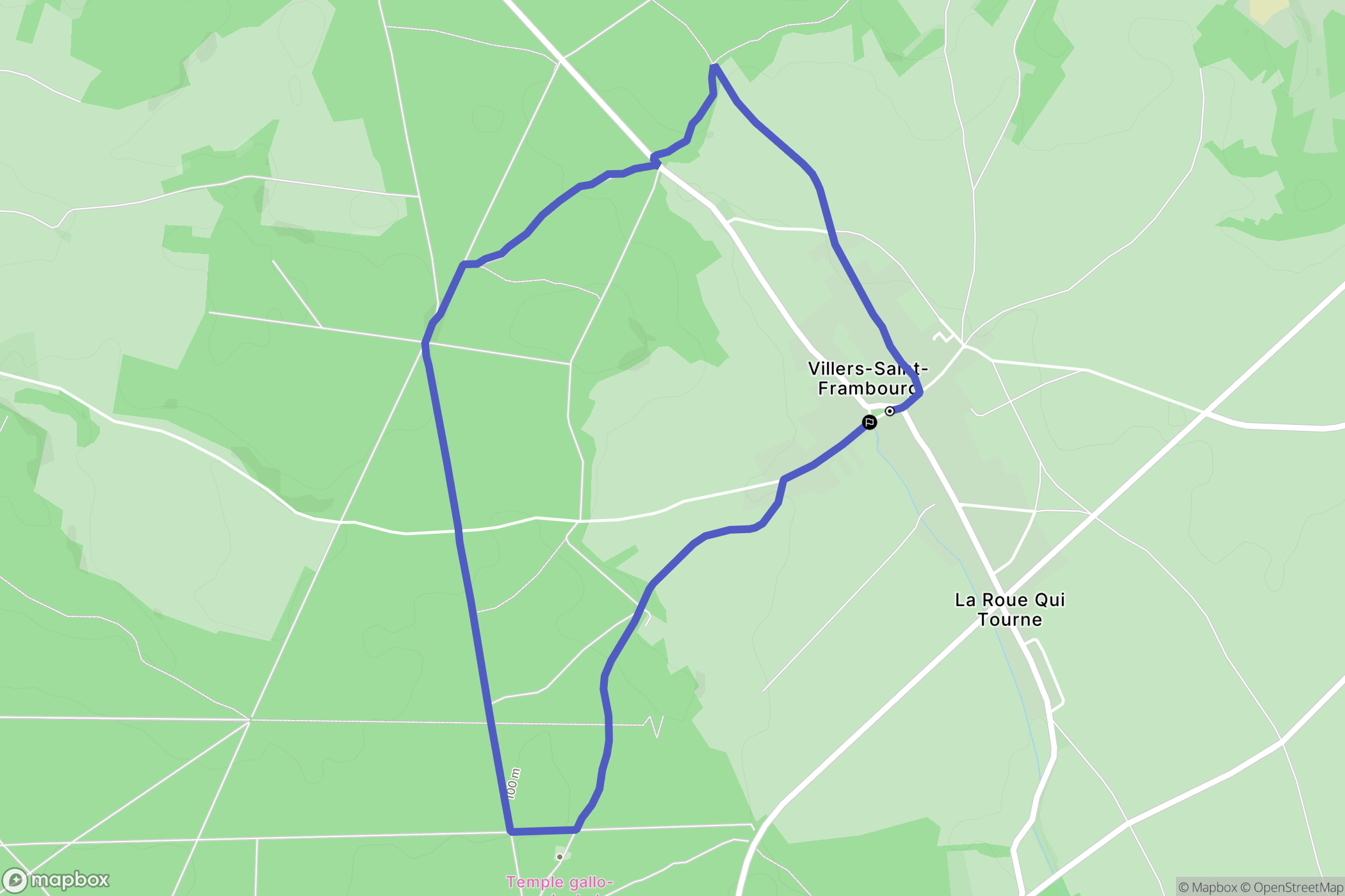 Villers-Saint-Frambourg-Ognon : carte du parcours de randonnée - France