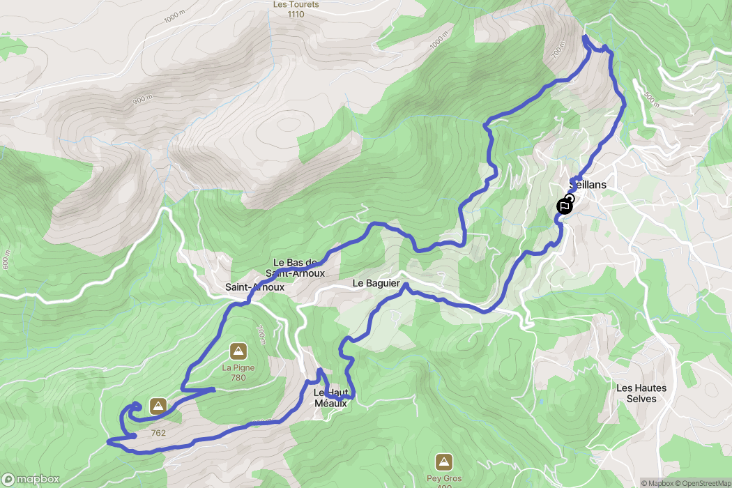Seillans : carte du parcours de randonnée - France