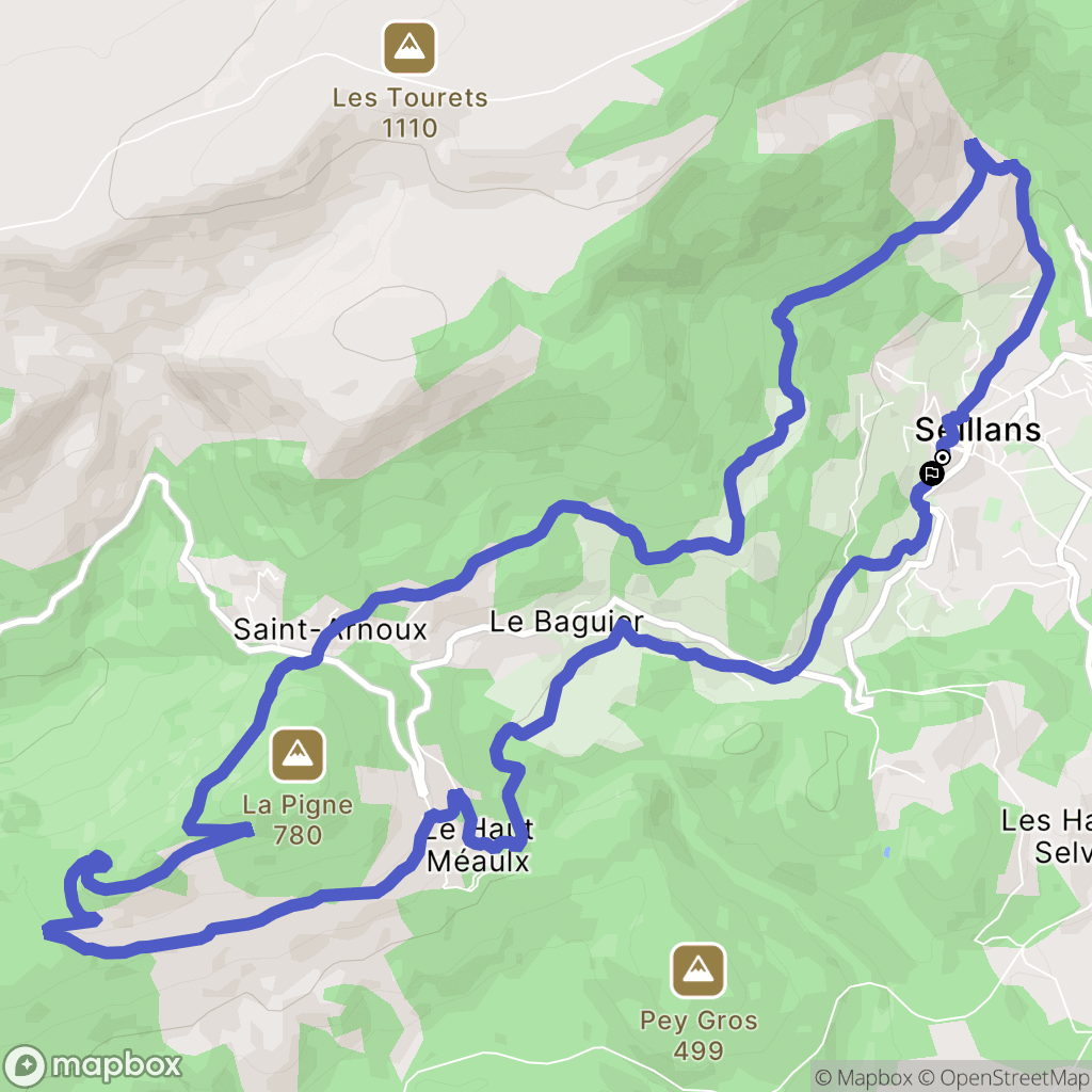 Seillans : carte du parcours de randonnée - France