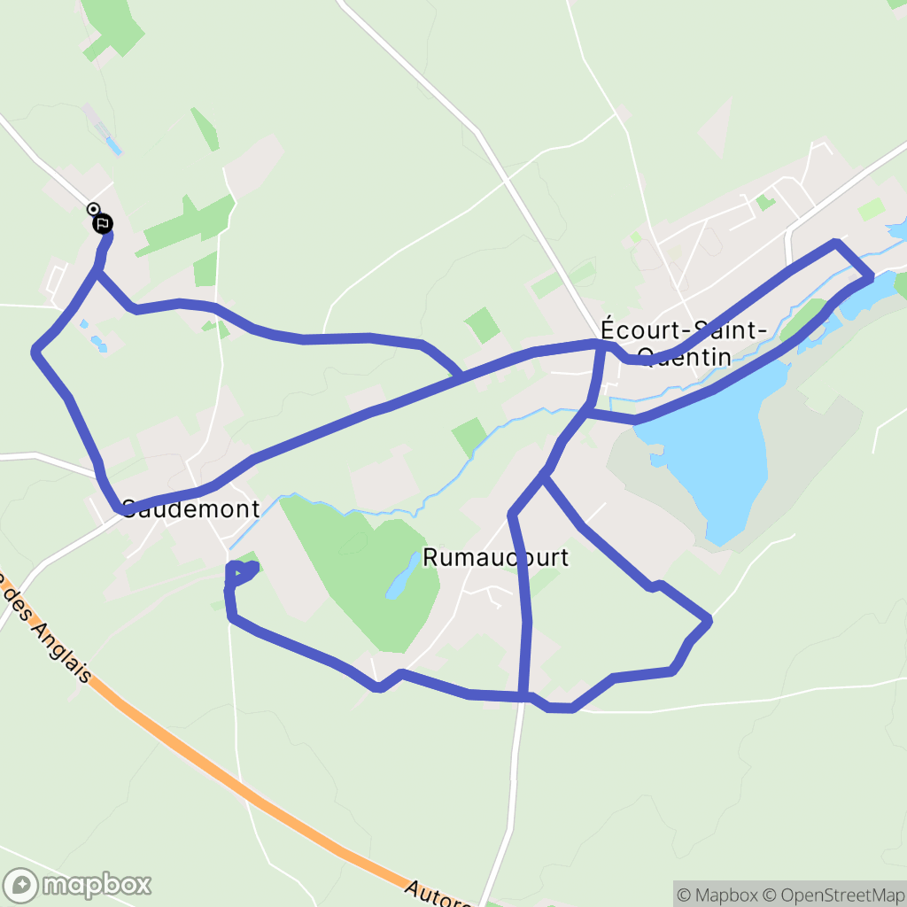 Récourt : carte du parcours de randonnée - France