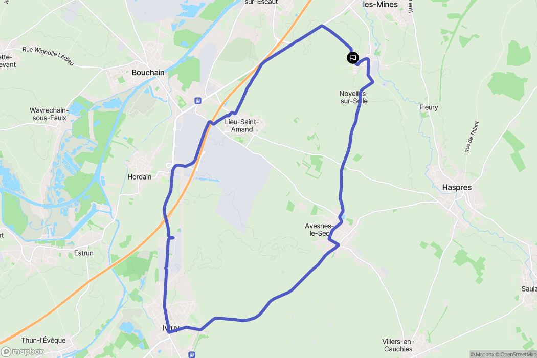 Noyelles-sur-Selle : carte du parcours de randonnée - France