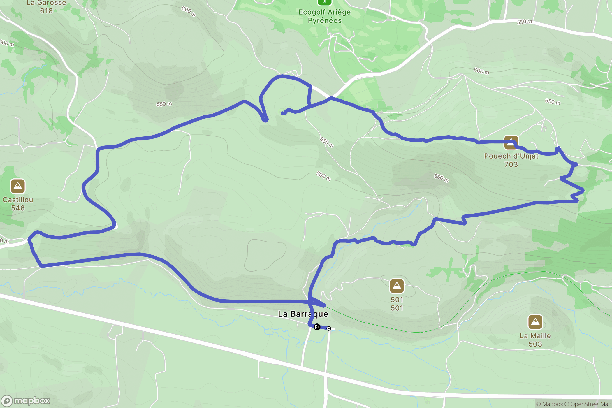 Montels : carte du parcours de randonnée - France