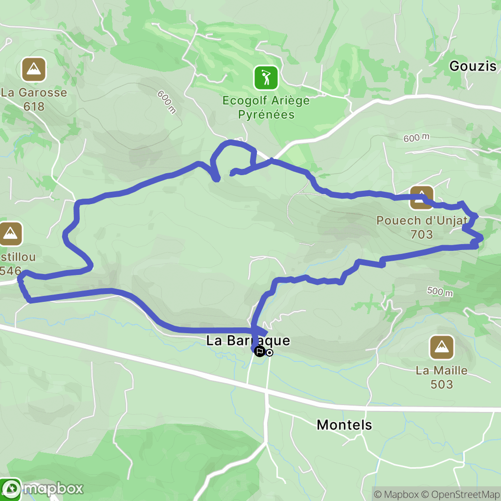Montels : carte du parcours de randonnée - France