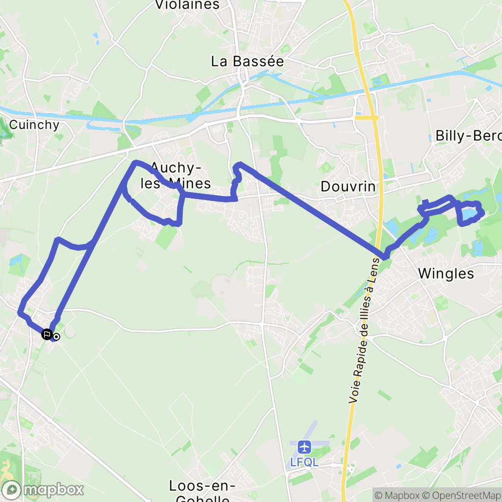 Vermelles : carte du parcours de randonnée - France