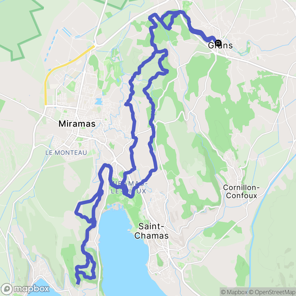 Grans : carte du parcours de randonnée - France
