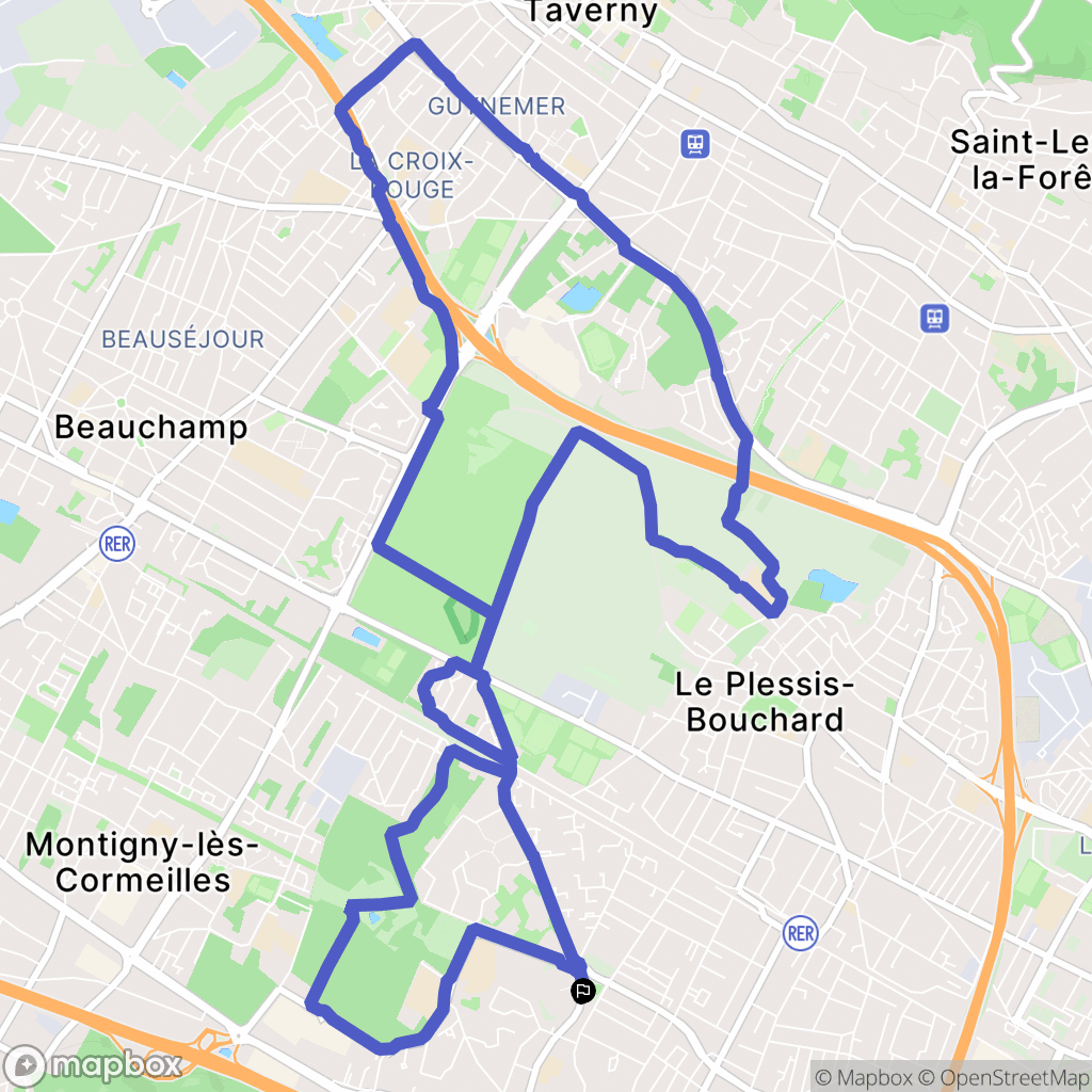 Franconville : carte du parcours de randonnée - France
