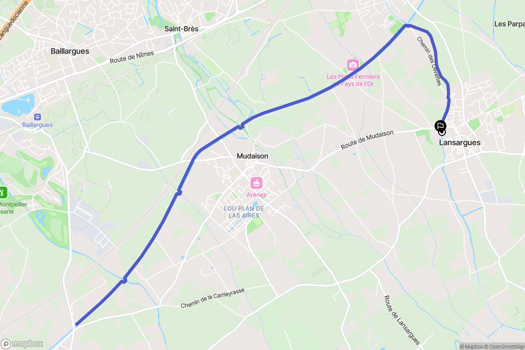 Lansargues : carte du parcours de randonnée - France