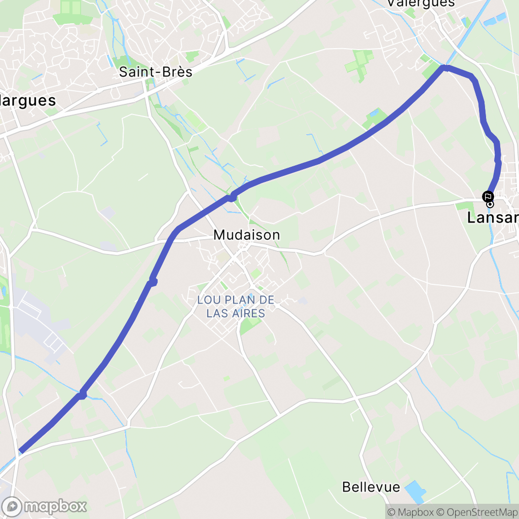 Lansargues : carte du parcours de randonnée - France