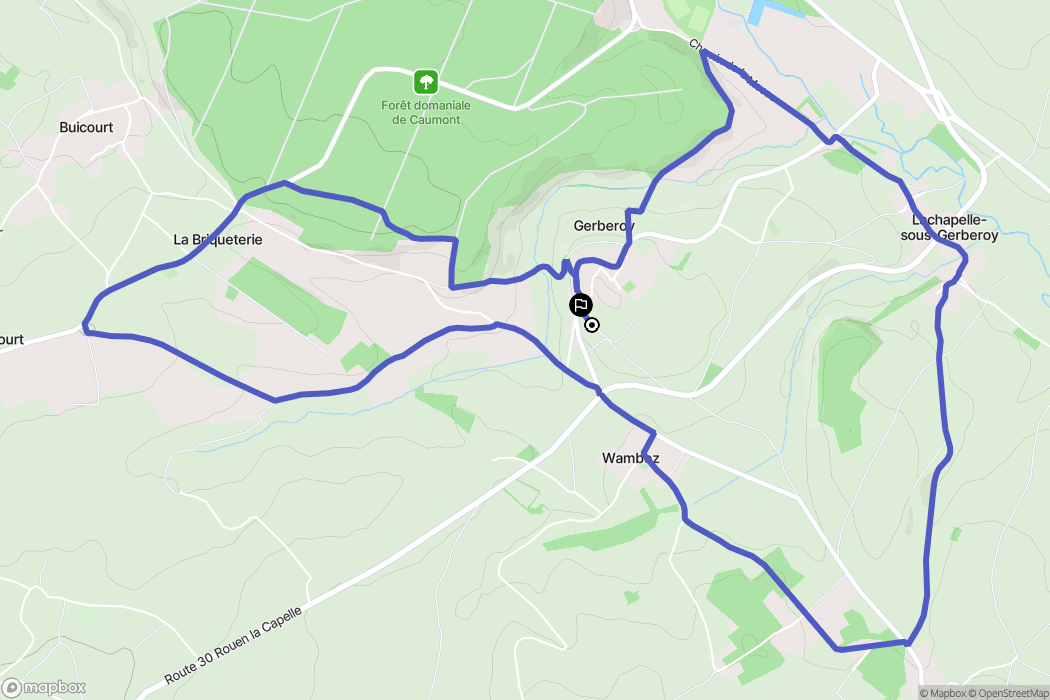 Gerberoy : carte du parcours de randonnée - France