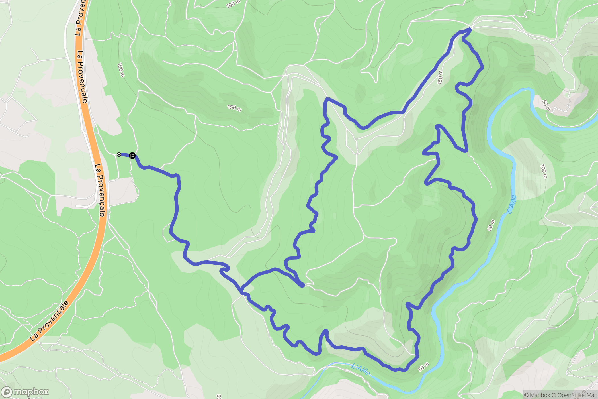 Les Arcs : carte du parcours de randonnée - France