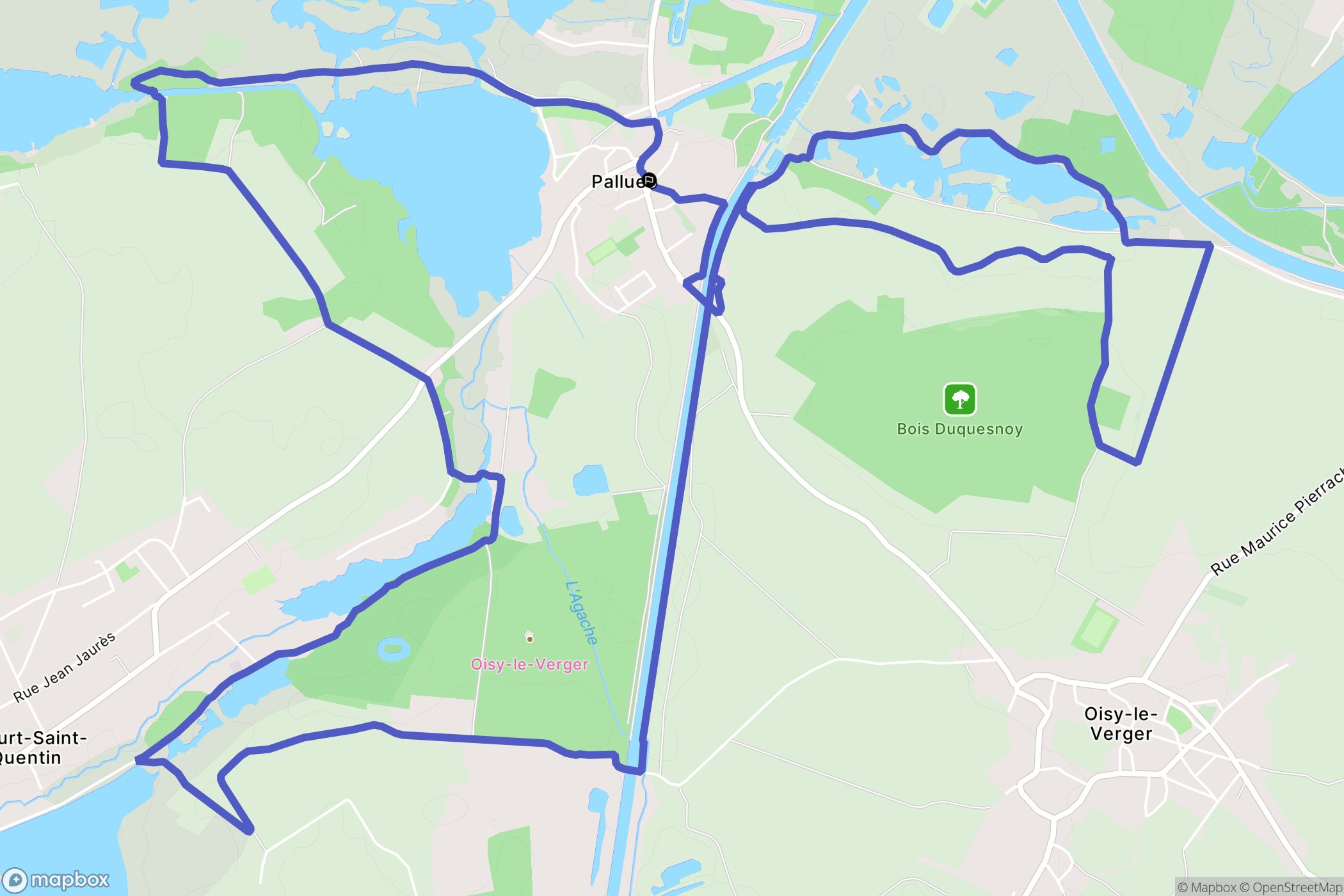 Palluel : carte du parcours de randonnée - France