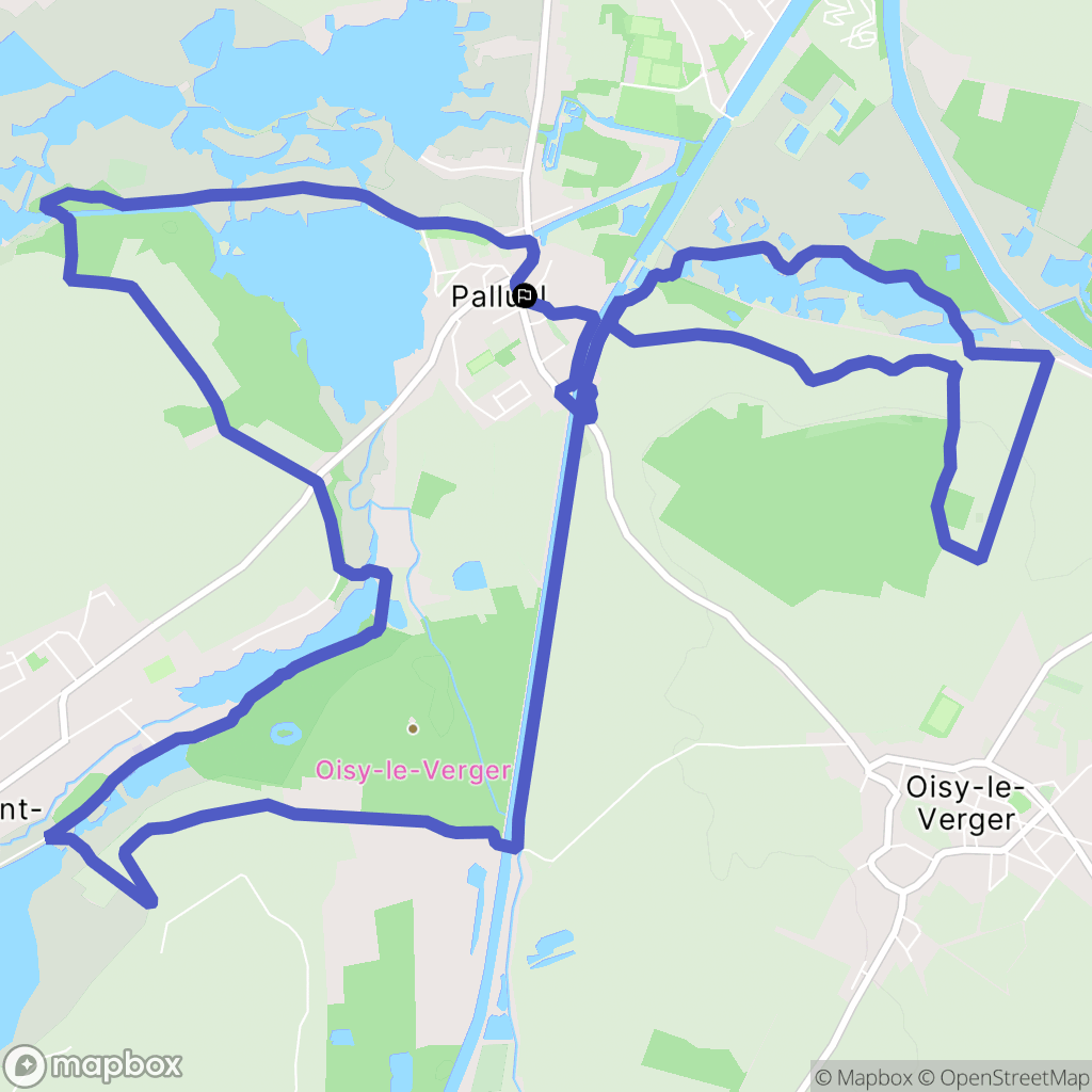 Palluel : carte du parcours de randonnée - France