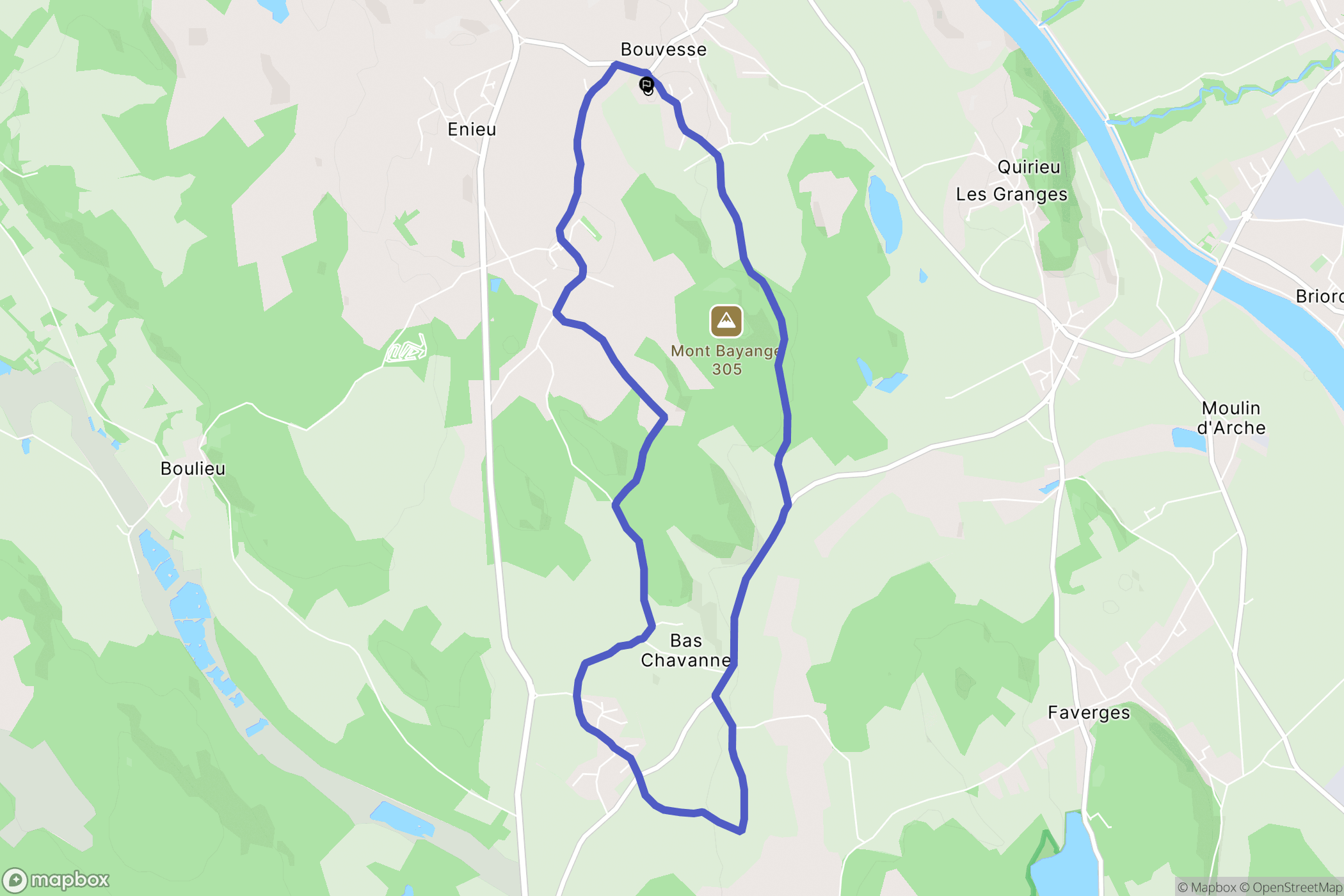 Bouvesse-Quirieu : carte du parcours de randonnée - France