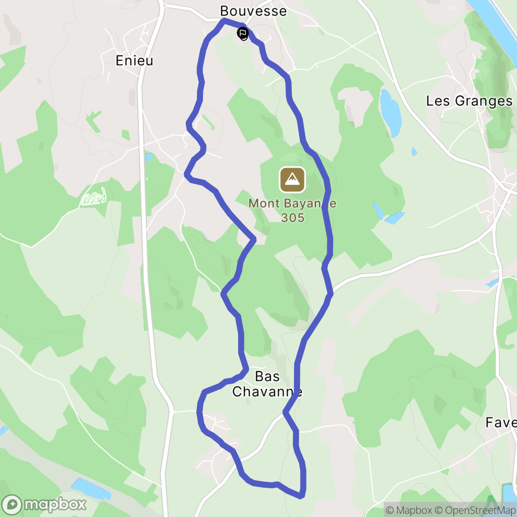 Bouvesse-Quirieu : carte du parcours de randonnée - France
