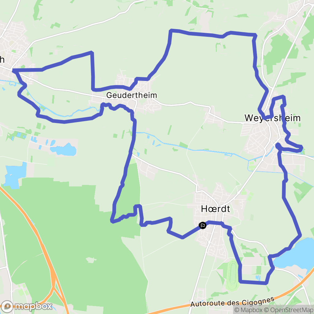 Hœrdt : carte du parcours de randonnée - France