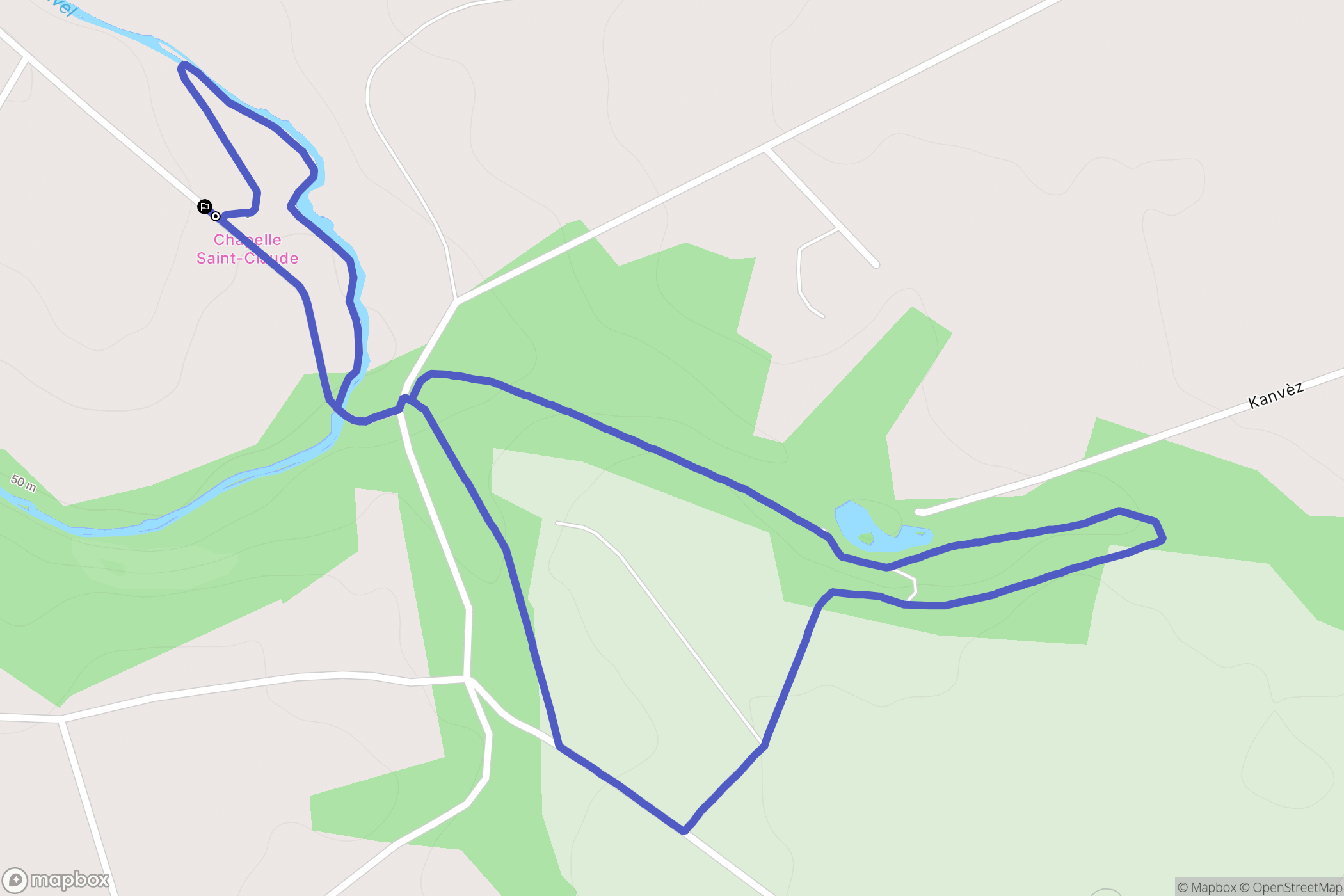 Pluméliau-Bieuzy : carte du parcours de randonnée - France