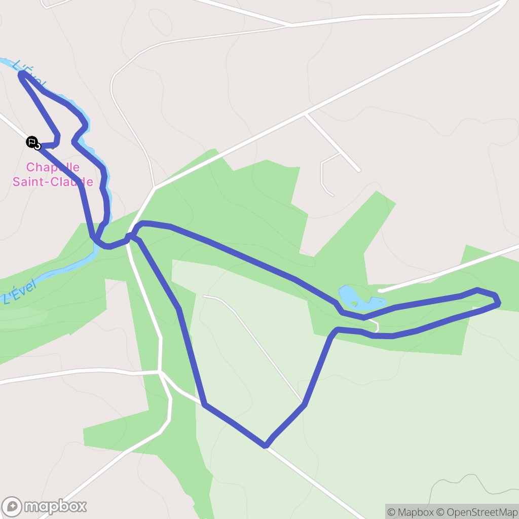 Pluméliau-Bieuzy : carte du parcours de randonnée - France