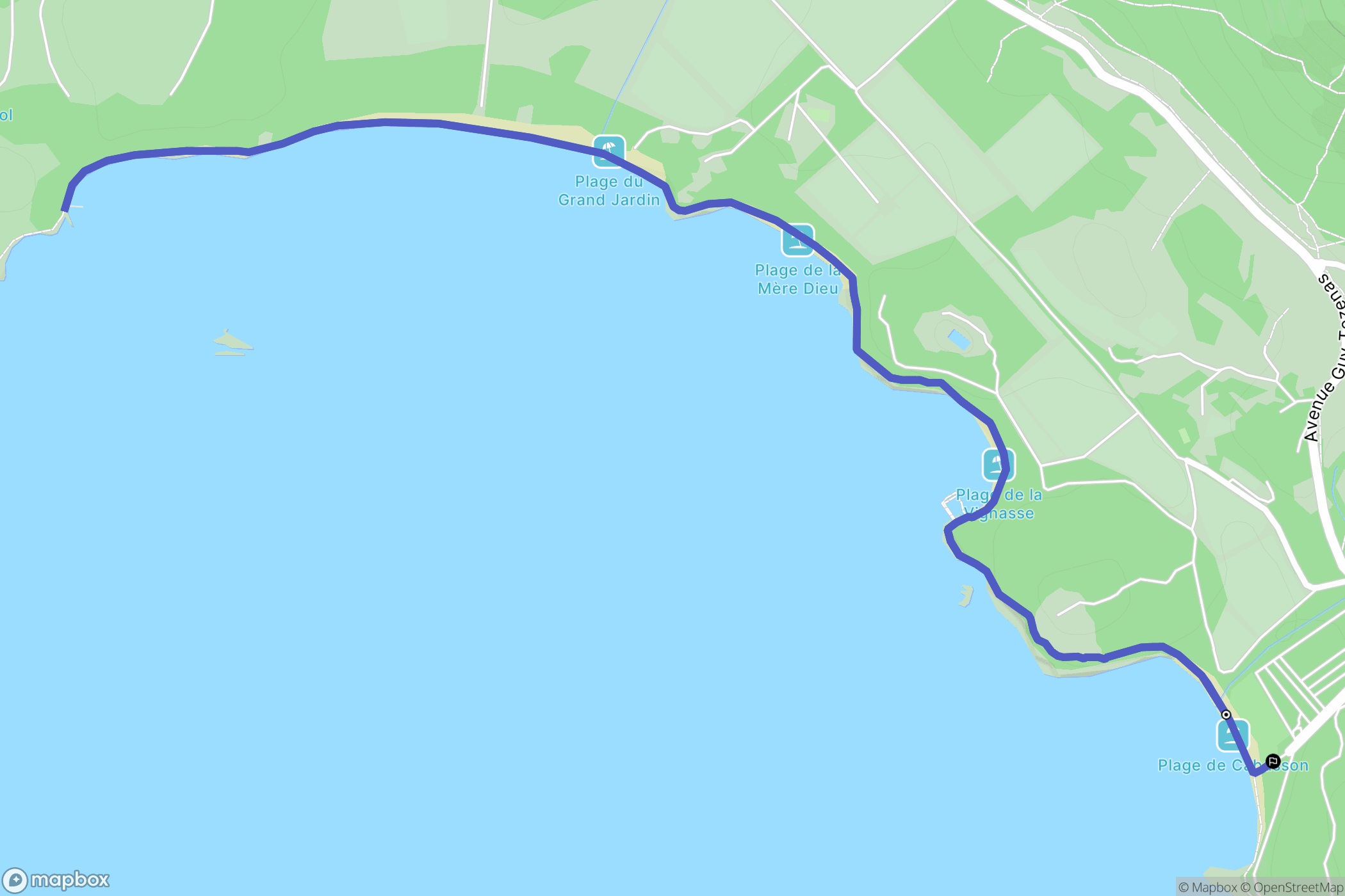Bormes-les-Mimosas : carte du parcours de randonnée - France
