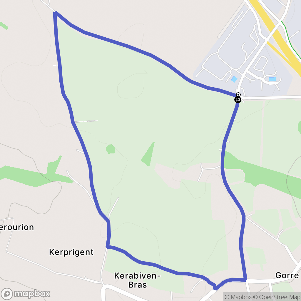 Plouédern : carte du parcours de randonnée - France