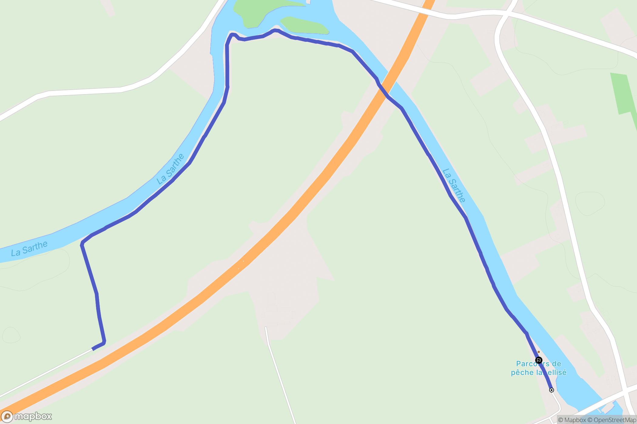 Teillé : carte du parcours de randonnée - France