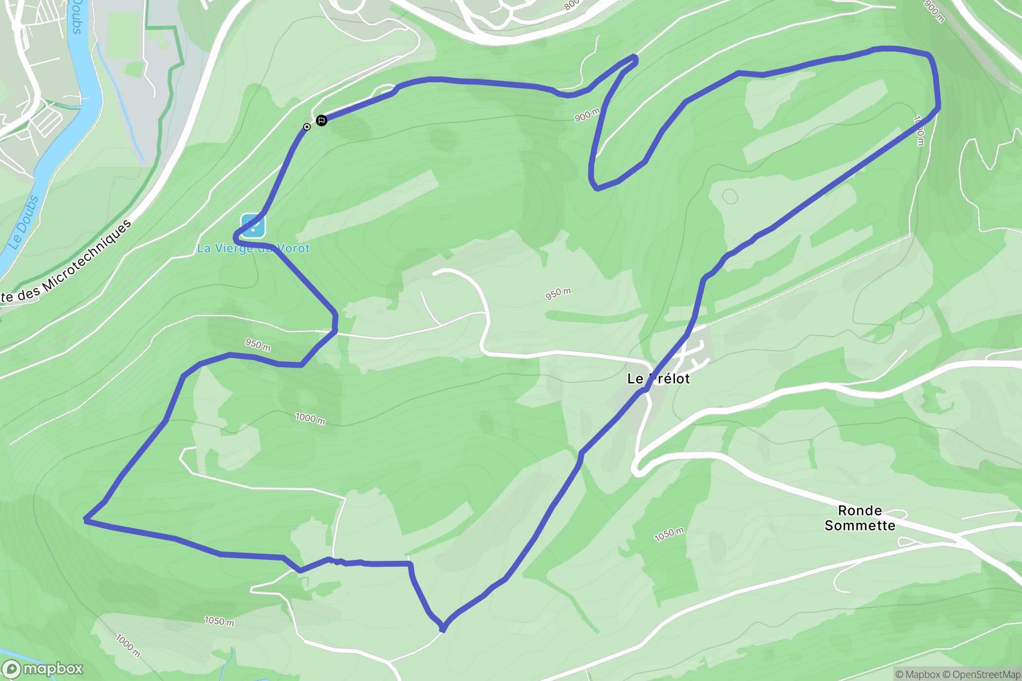 Villers-le-Lac : carte du parcours de randonnée - France