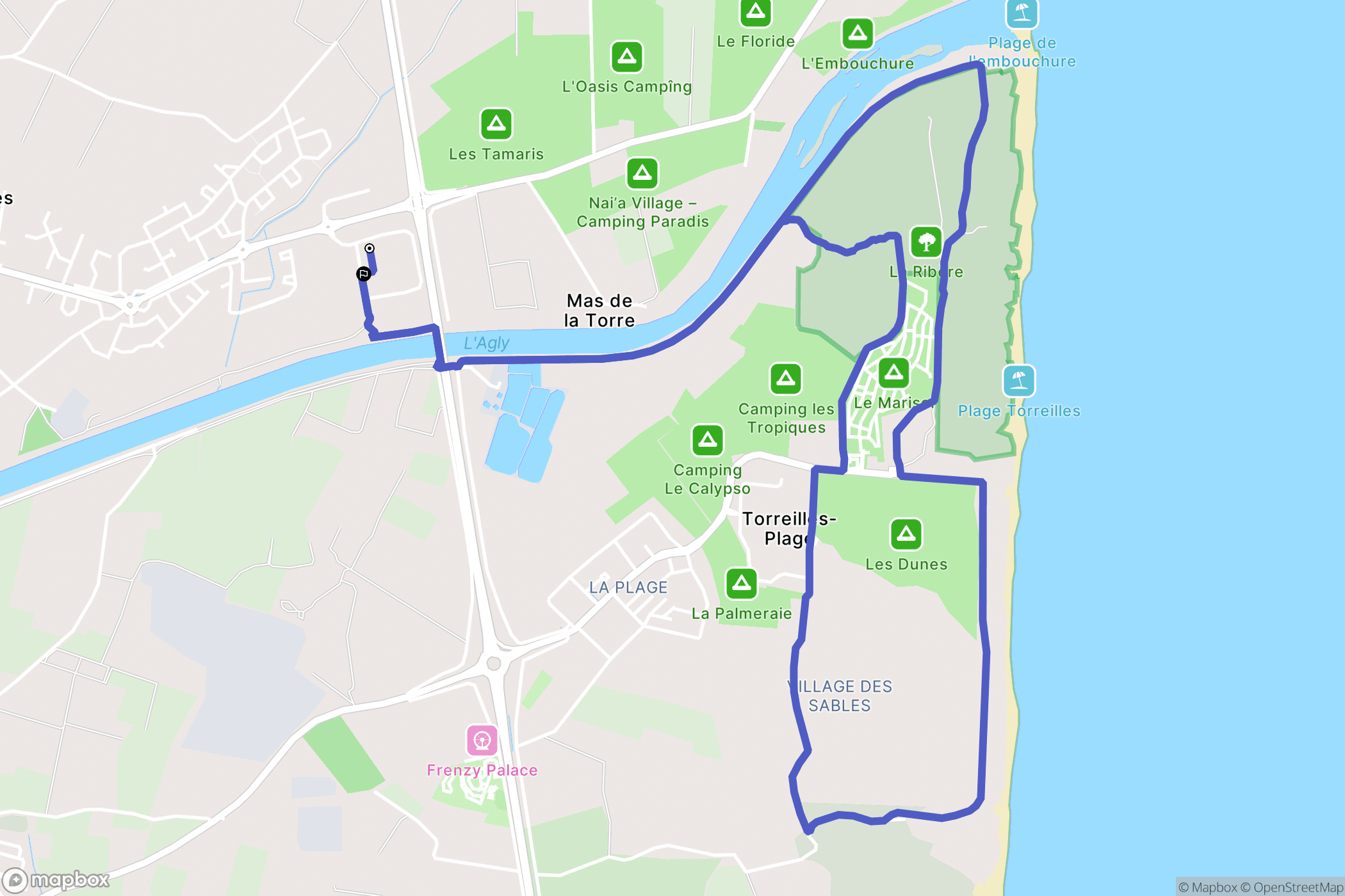Saint-Laurent-de-la-Salanque : carte du parcours de randonnée - France