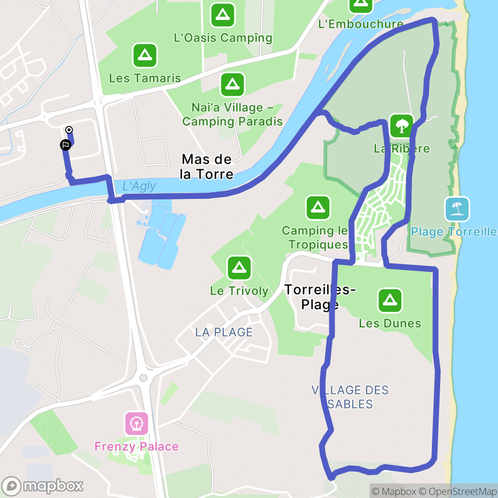 Saint-Laurent-de-la-Salanque : carte du parcours de randonnée - France