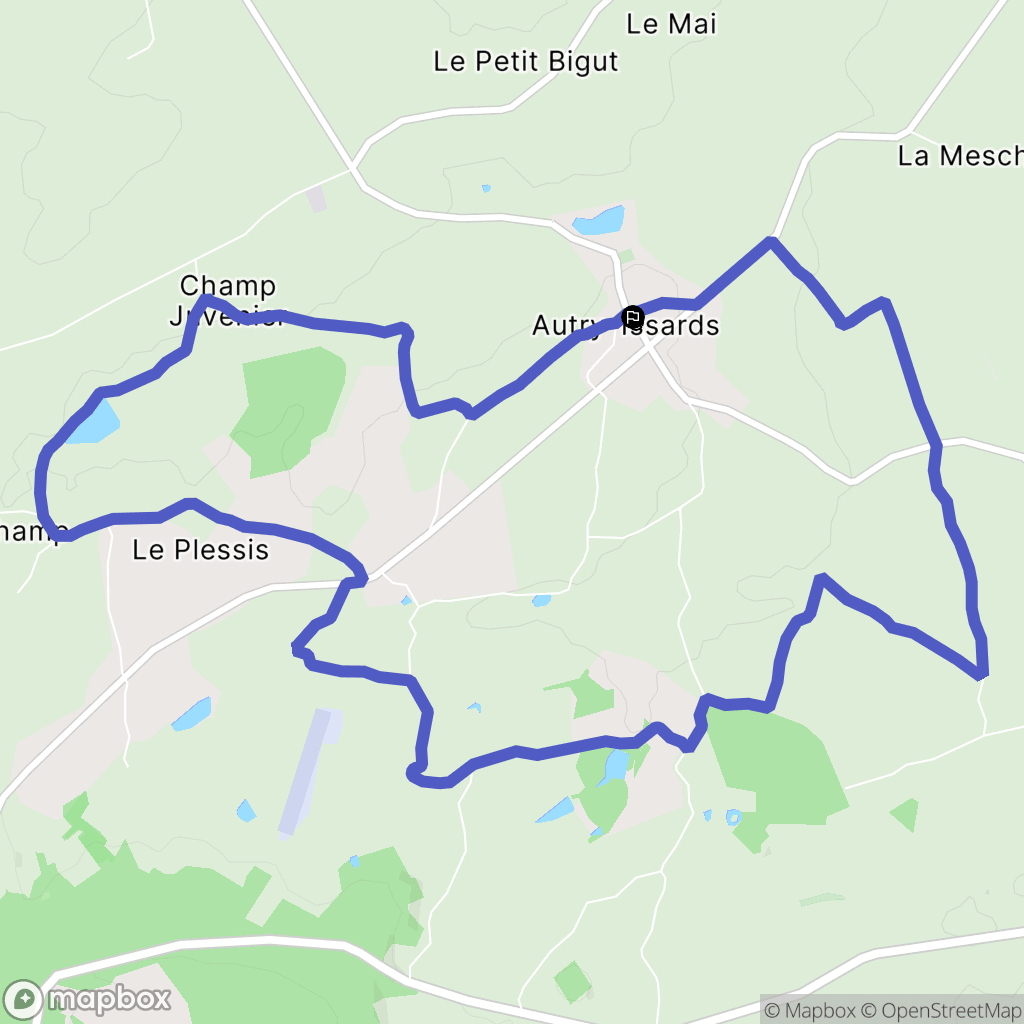 Autry-Issards : carte du parcours de randonnée - France
