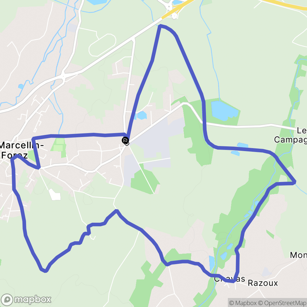 Saint-Marcellin-en-Forez : carte du parcours de randonnée - France