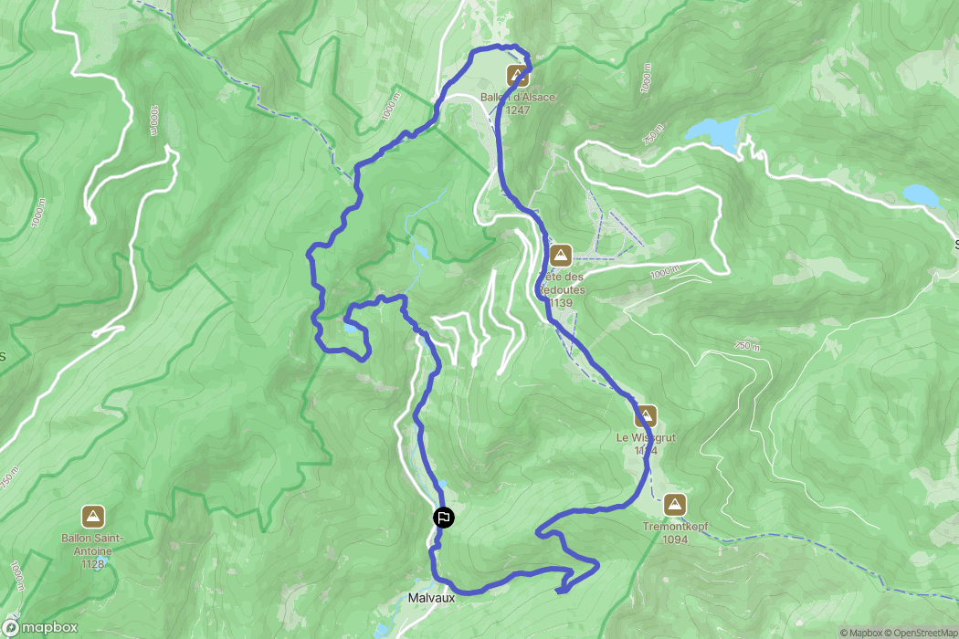 Lepuix : carte du parcours de randonnée - France