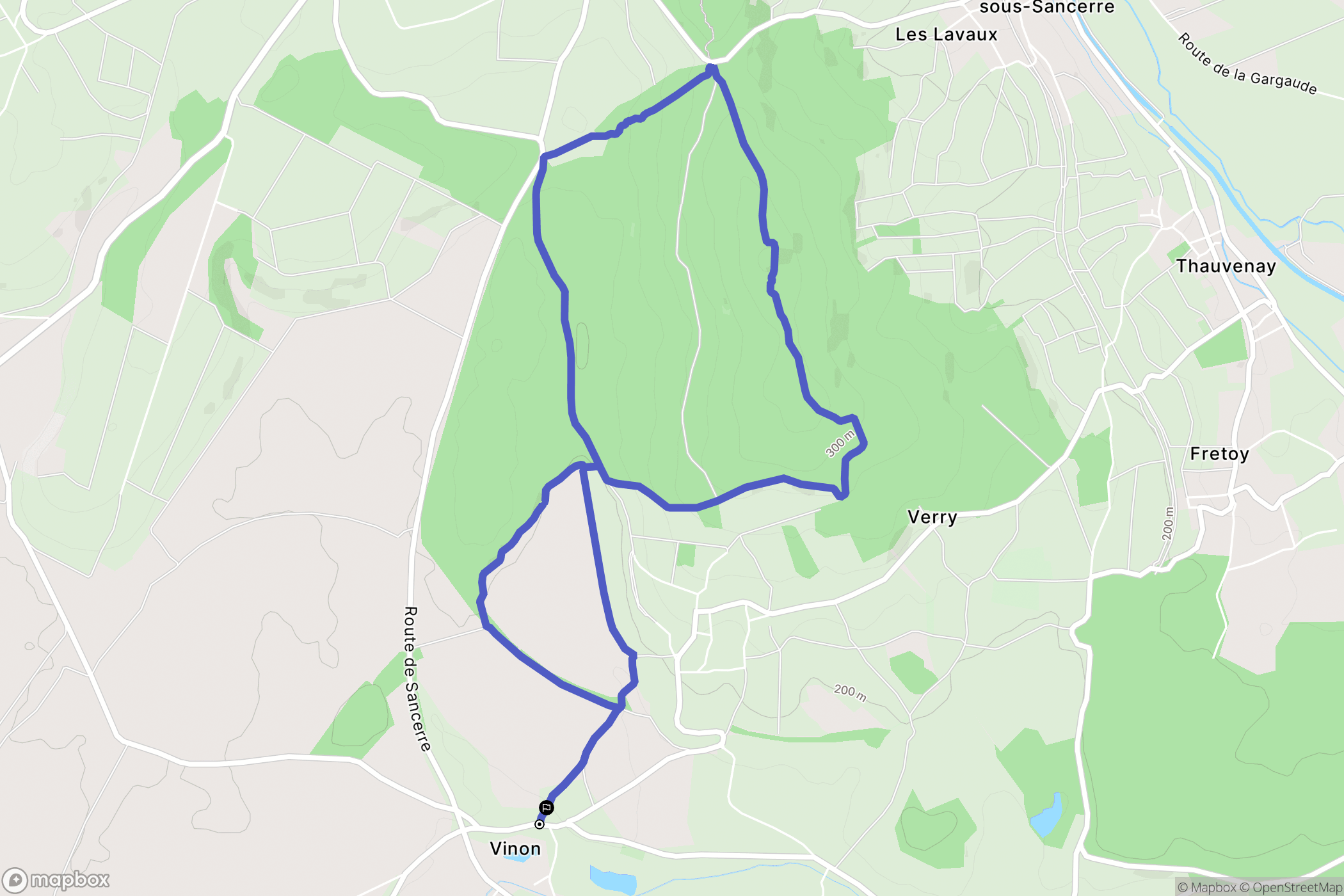 Vinon : carte du parcours de randonnée - France