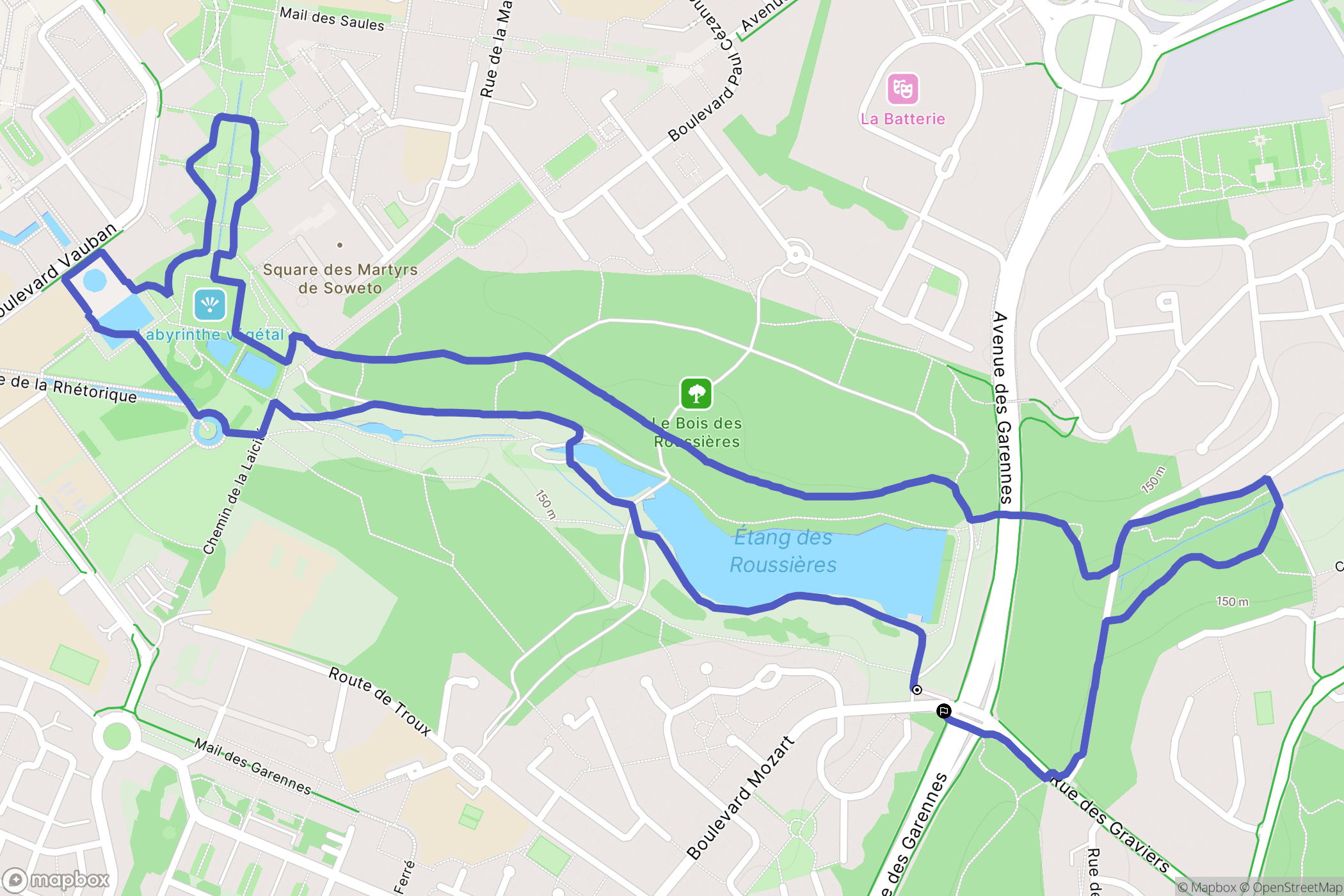 Guyancourt : carte du parcours de randonnée - France