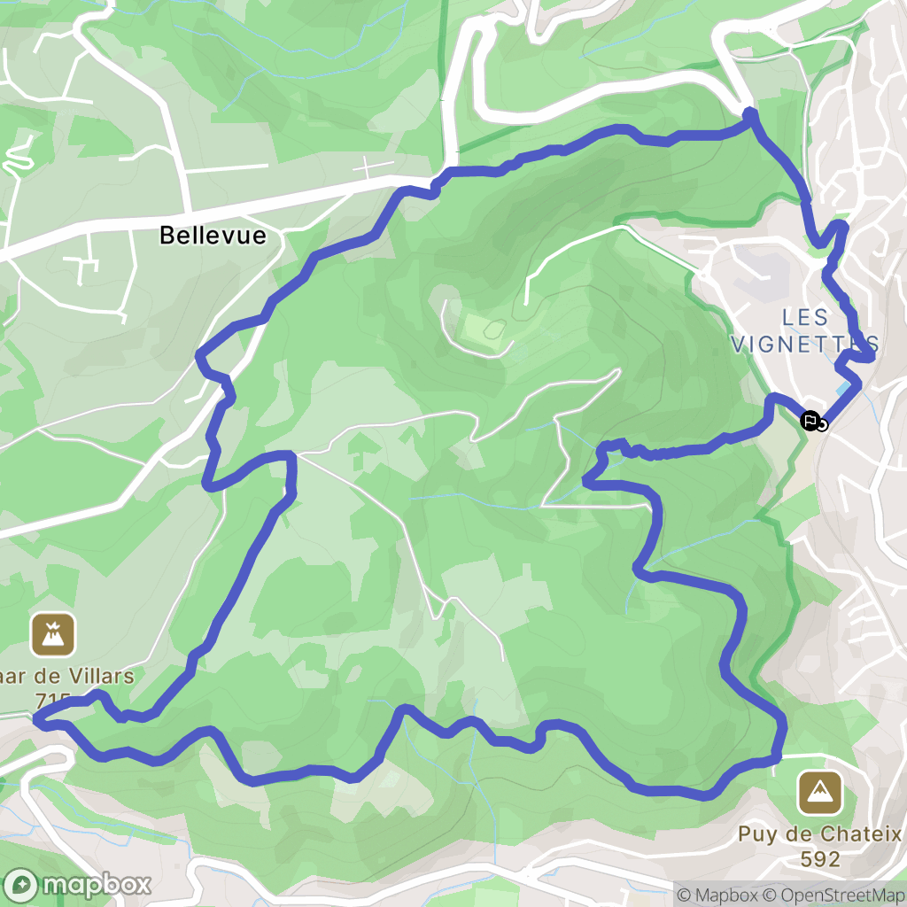 Chamalières : carte du parcours de randonnée - France