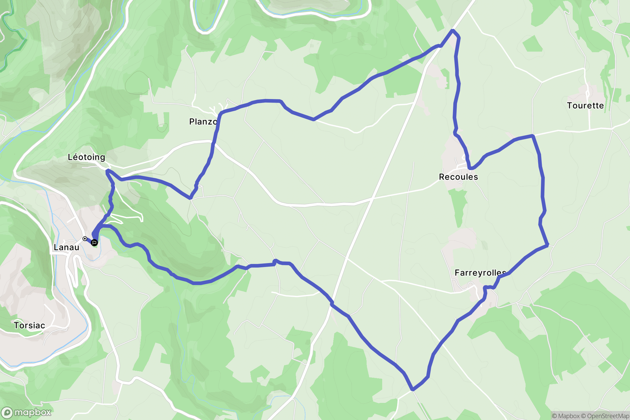 Léotoing : carte du parcours de randonnée - France