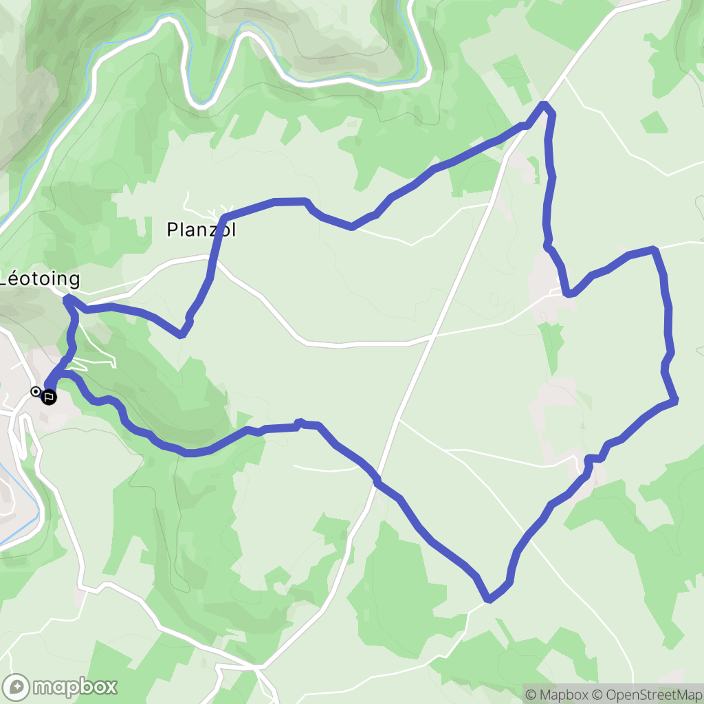 Léotoing : carte du parcours de randonnée - France
