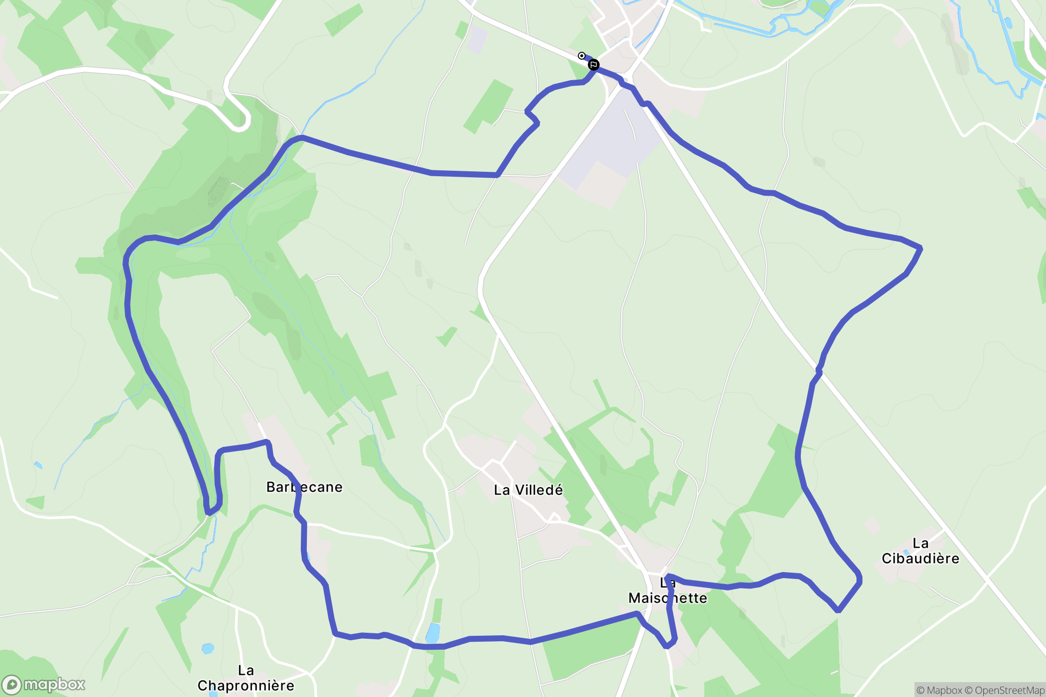 La Mothe-Saint-Héray : carte du parcours de randonnée - France
