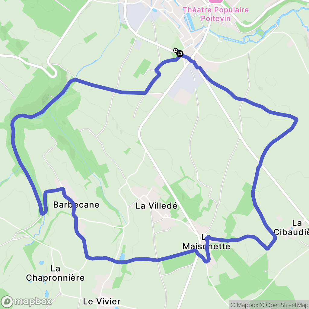 La Mothe-Saint-Héray : carte du parcours de randonnée - France